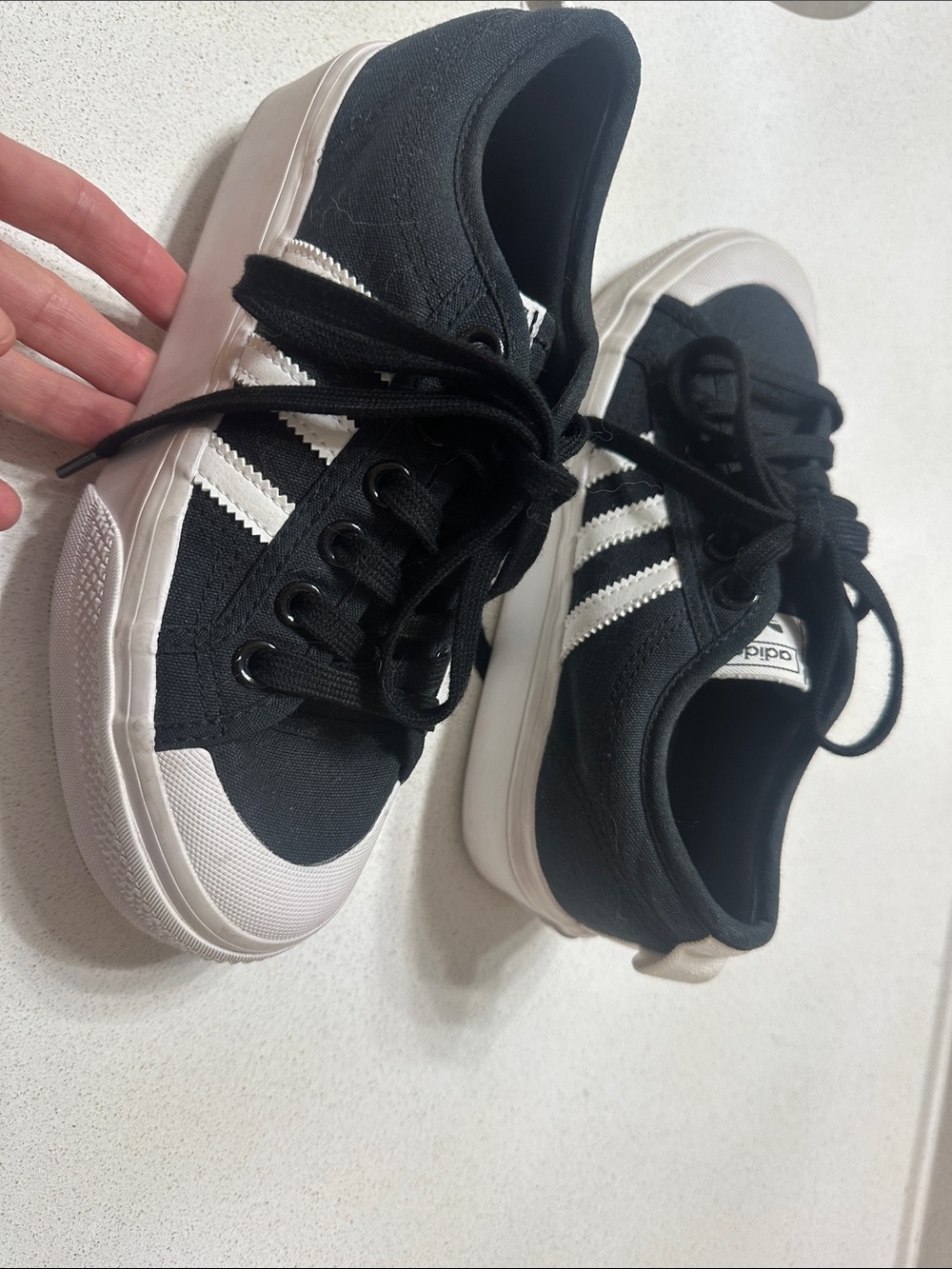 adidas Black and White Low-Top Canvas Sneakers